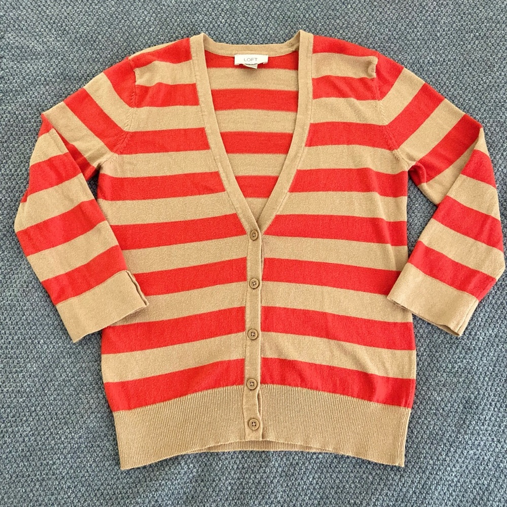 Ann Taylor LOFT 3/4 length sleeve cardigan sweater
